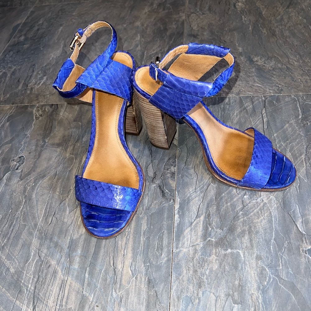 Coach Blue Textured Heels